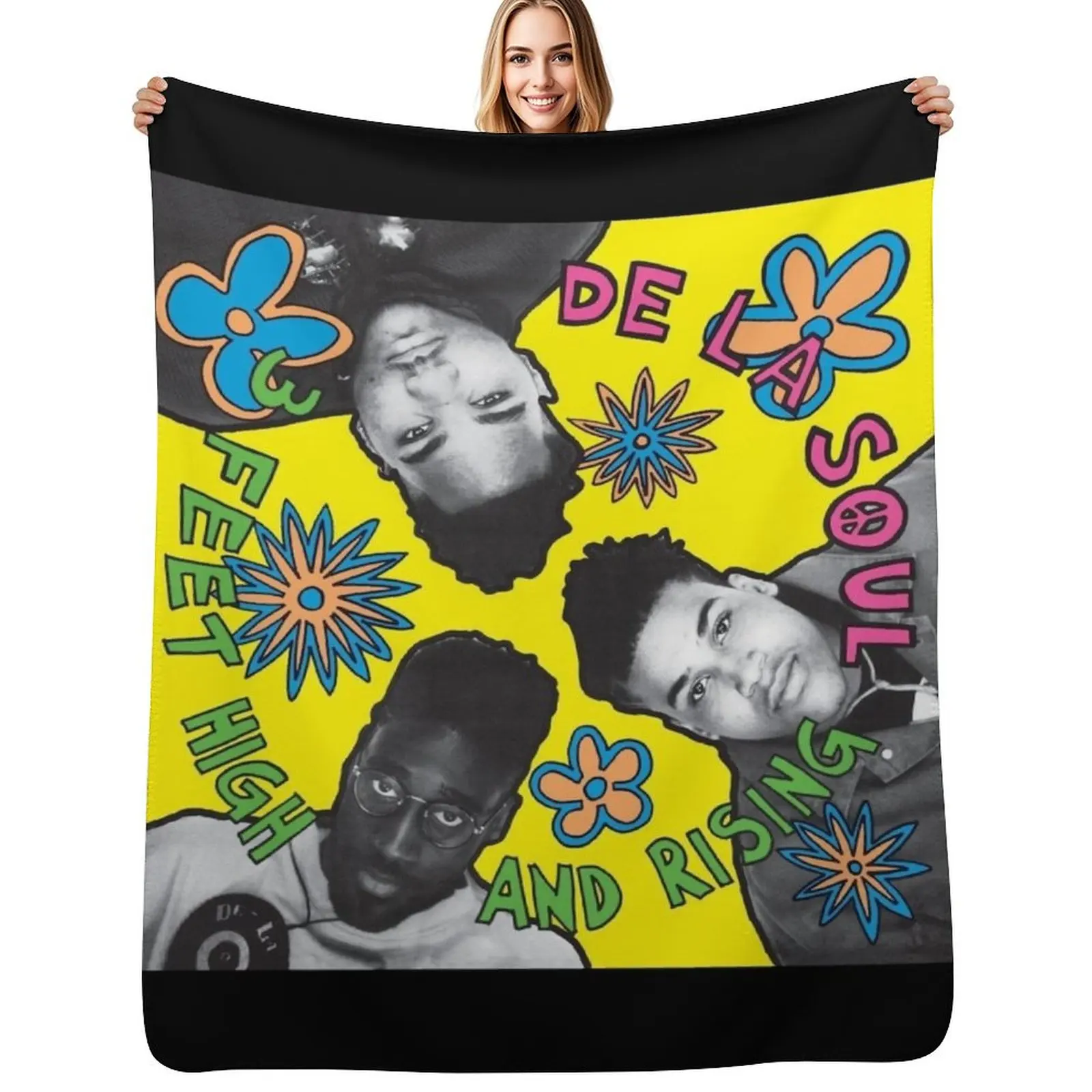 Фото Плед с обложкой альбома De La Soul 3 Feet High and Rising, мягкий и удобный, для дома, на все времена года №1