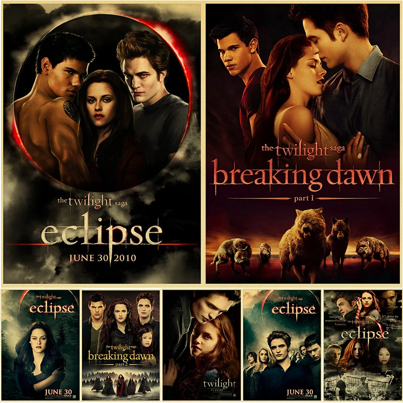 

Американская Классическая серия фильмов Сумерки винтажный аниме постер из крафт-бумаги для бара Декор для дома Наклейка на стену