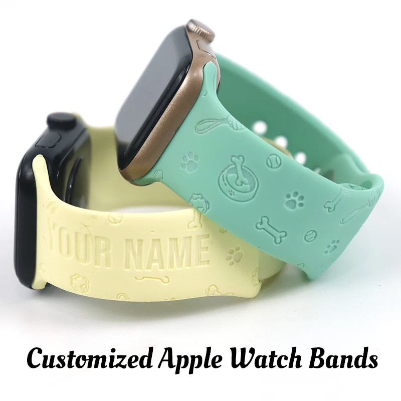 Ремешок для часов Apple Watch силиконовый ремешок собаки лазерная резка мягкий iWatch