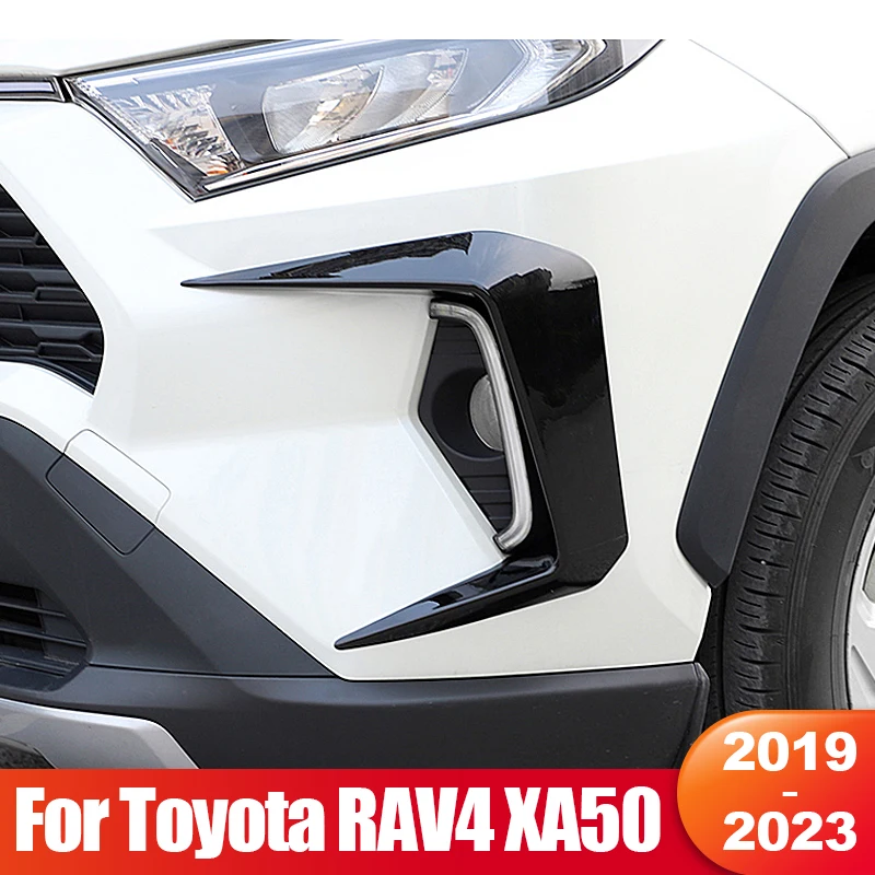 

For Toyota RAV4 XA50 2019 2020 2021 2022 2023 RAV 4 Hybrid Car Front Fog Lamp Eyebrow Cover Spoiler Wind Knife Trim Accessories