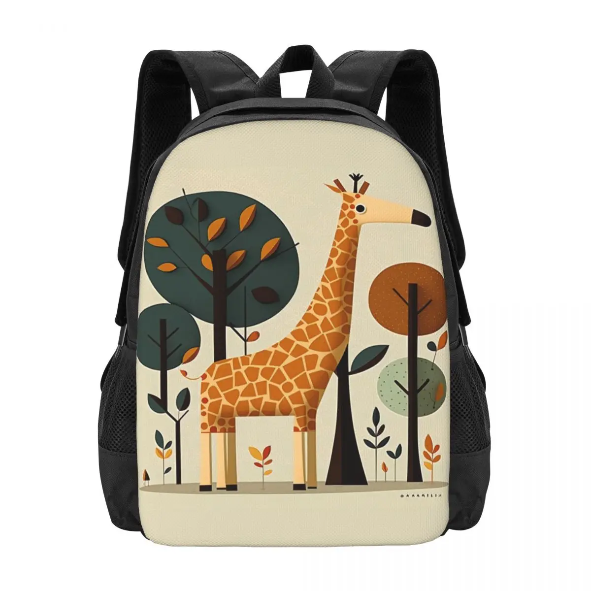 

Giraffe Backpack Vibrant Illustrations Travel Backpacks Boy Colorful Large School Bags Kawaii Rucksack