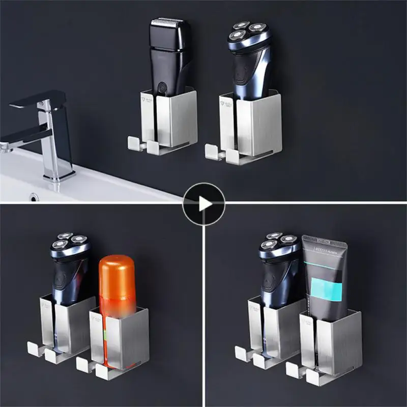 

Practical Shaver Organizer Waterproof Razor Self Durable Electric Razor Holder Bathroom Supplies Wall Mounted