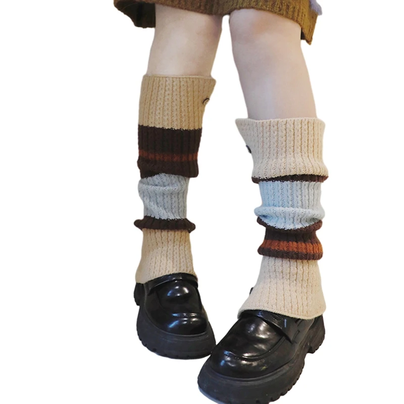 Гетры в стиле Харадзюку y2k, эстетические женские длинные носки контрастных цветов с пуговицами, готические гранж-гетры