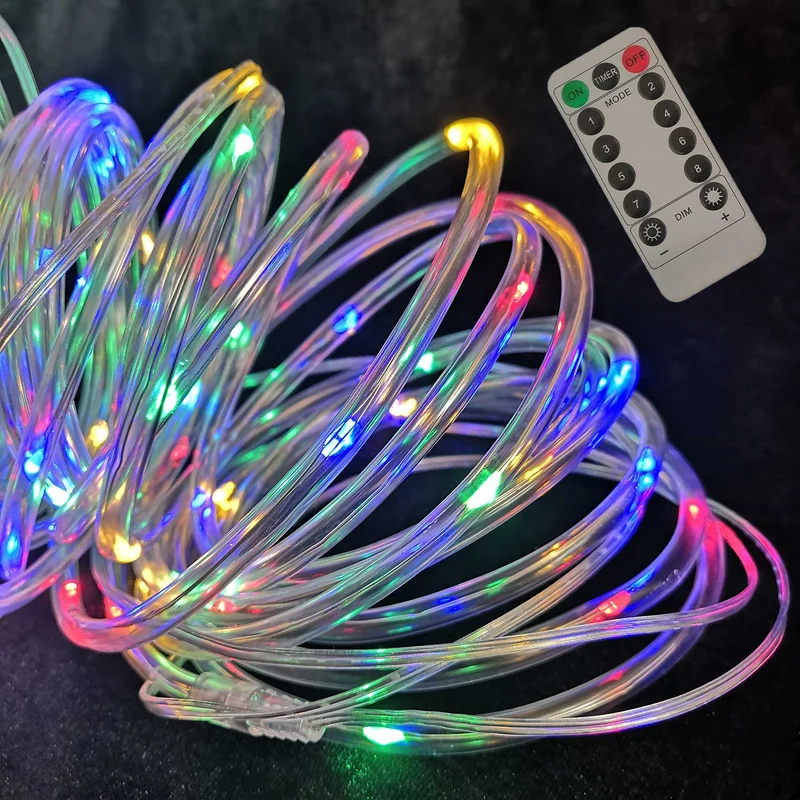 

50/100 LEDs USB Waterproof Garland Tube Rope String Lights RGB Remote Control Lamp Outdoor Christmas Lighting Garden Decorative