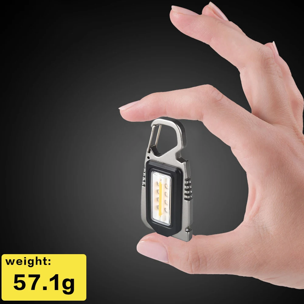 

Multifunctional Mini LED Work Light Small Portable Flashlight Keychain Light COB Inspection Strong Magnetic Torch Outdoor Light