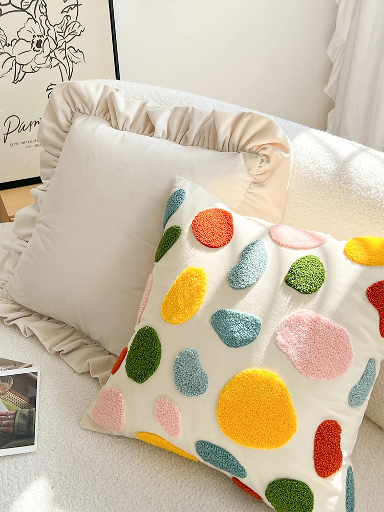 

INS Small Flower Pillow Throw Pillow Cover Living Room Sofa Cushion Sample Room Pillow Cover Without Pillow Core