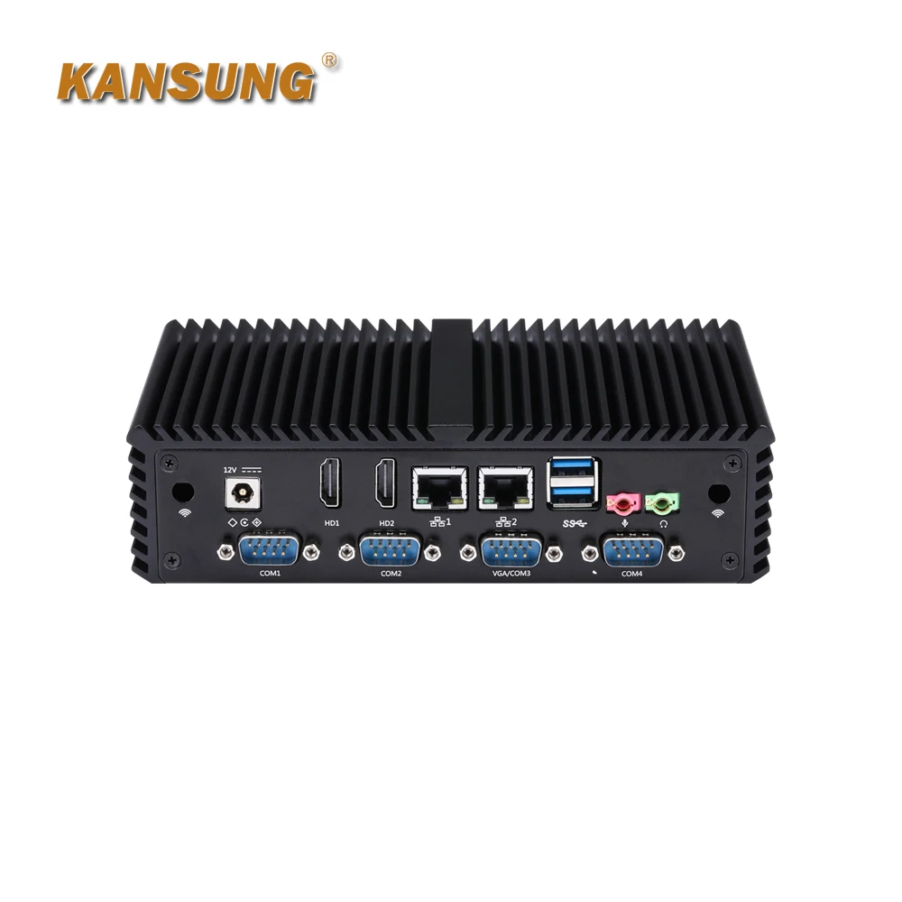 Дешевый промышленный брандмауэр Micro Fanless Mini PC Barebone 6 COM Celeron 2955U Linux Ubuntu серверный