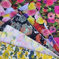 145x50cm spring and summer 60s cotton digital printed big flower sewing fabric making womens wear childrens clothing cloth