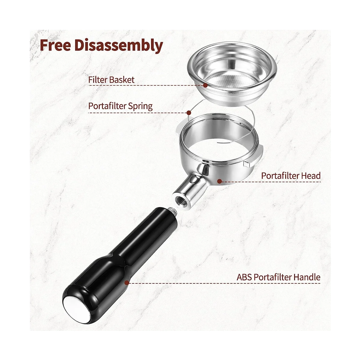 Портомайзер для эспрессо без дна 58 мм с 2 ушками портомайзер фильтрующей корзиной