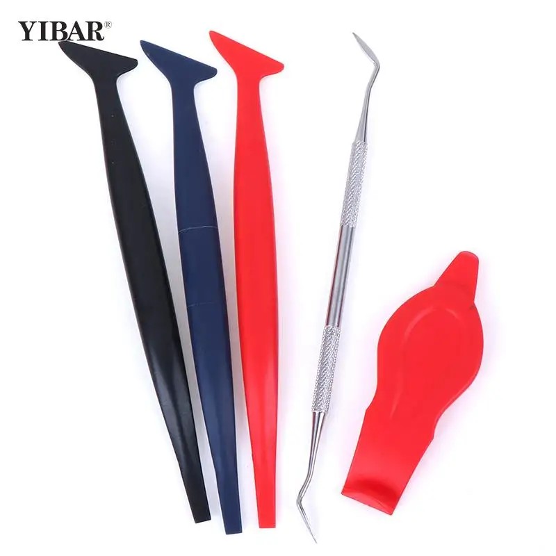 

5pcs Car Stickers Hardness Wrap Vinyl Tools Exterior Accessories Micro Squeegee Scraper Car Micro Gasket Squeegee