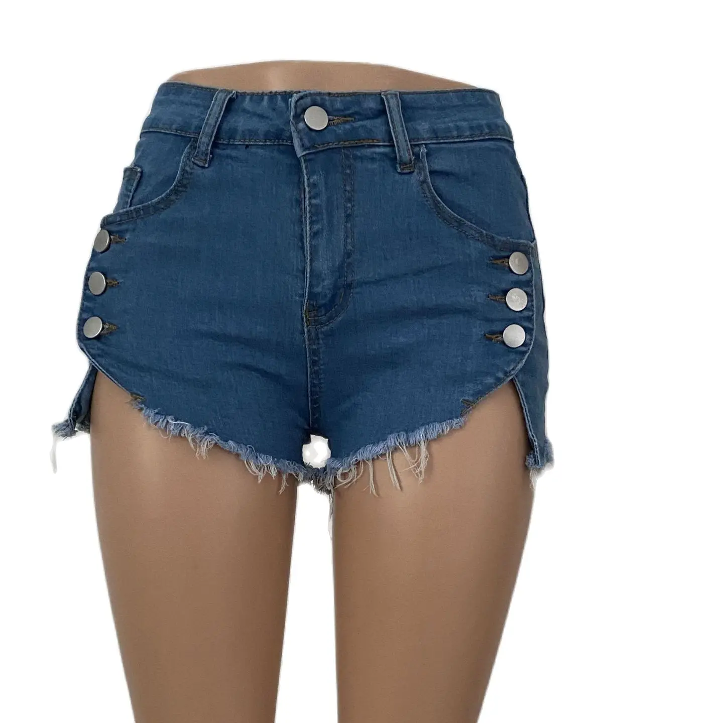 

2022 Summer New Female Sexy Button Fly Stretch Jeans Denim Shorts Streetwear