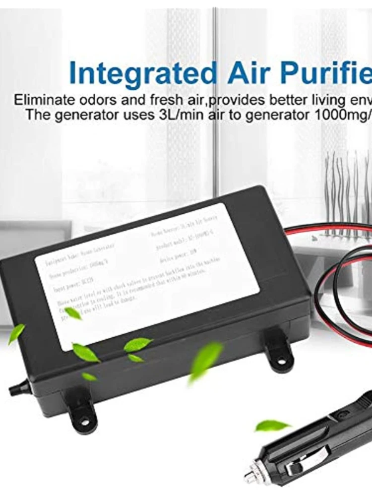 

Purifier Generator Portable Odor Eliminating 1000mg/h Generator Ozone Car Deodorizer Sterilizer Ozone Ozonizer Air