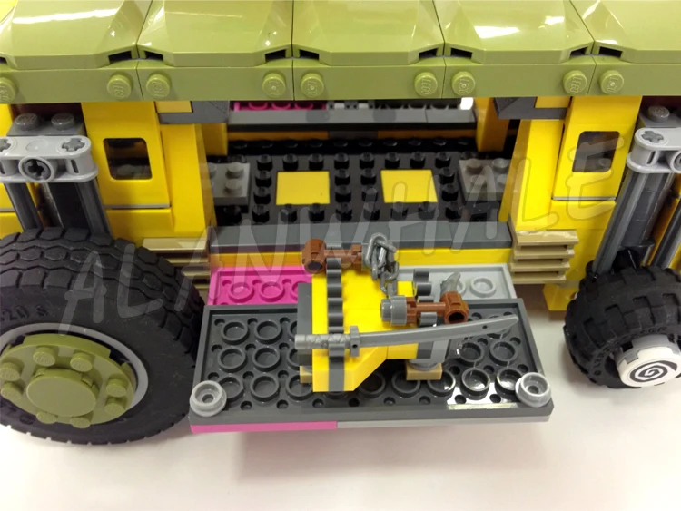 627 шт. черепаха Shinobi Shellraiser Street Chase доставка пиццы фургон растущее колесо 10211