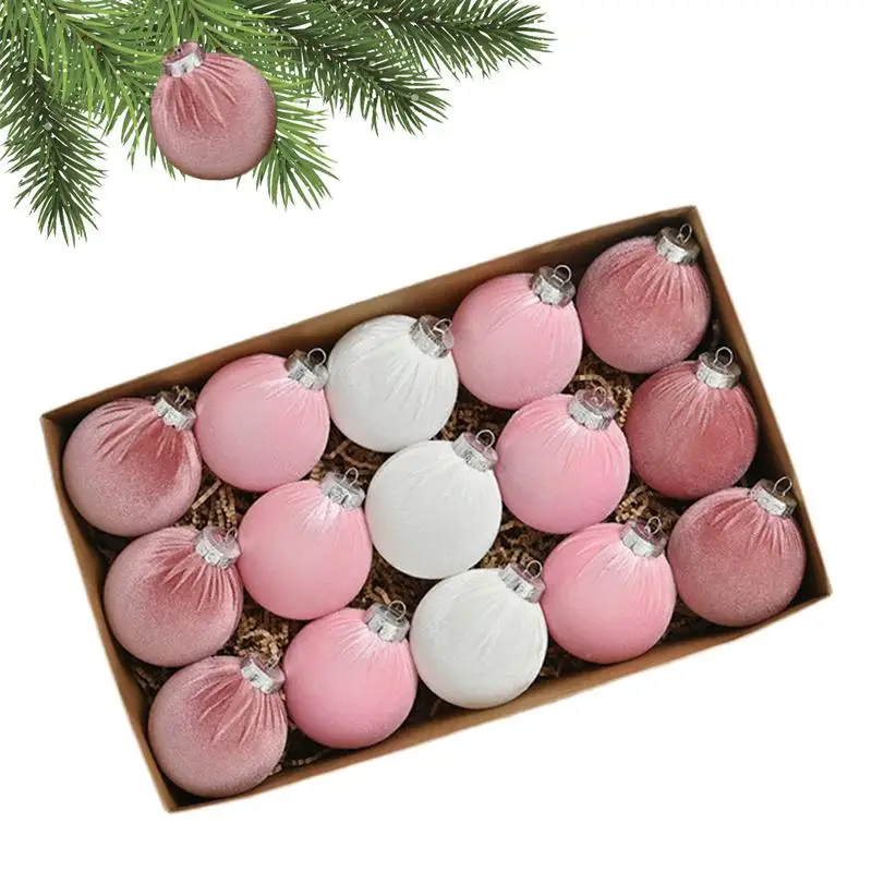 

15 pcs Christmas Tree Balls flannel Xmas ball Tree Ornaments for Indoor Home Thanksgiving pendant Party home Decor accessories