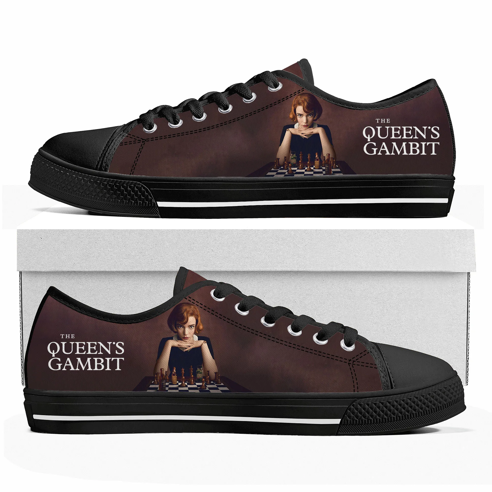

The Queens Gambit Low Top Sneakers Mens Womens Teenager High Quality Beth Harmon Canvas Sneaker couple Casual Shoes Custom Shoe
