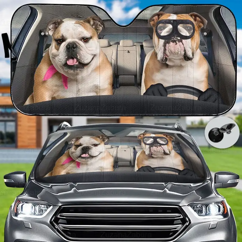 

Автомобильный солнцезащитный козырек Bulldog, солнцезащитный козырек Bulldog, автомобильный аксессуар Bulldog, подарки для нее, солнцезащитный козырек для милой собаки, автомобильный козырек,