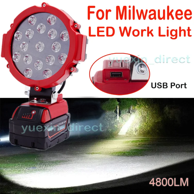Wireless LED Work Light For Milwaukee 18V Battery Portable Family Camping Outdoor Travel Camp Emergency Light