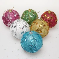 8cm merry christmas rhinestone glitter balls decoration for home xmas tree hanging foam balls ornaments christmas home decor