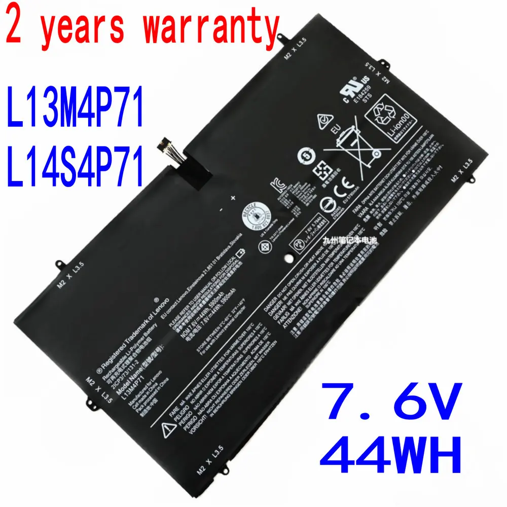 

L13M4P71 L14S4P71 Battery For Lenovo Yoga 3 Pro 1370 Series Pro-1370-80HE Pro-5Y71 Pro-I5Y51 Pro-I5Y70 Pro-I5Y71 7.6V 44Wh