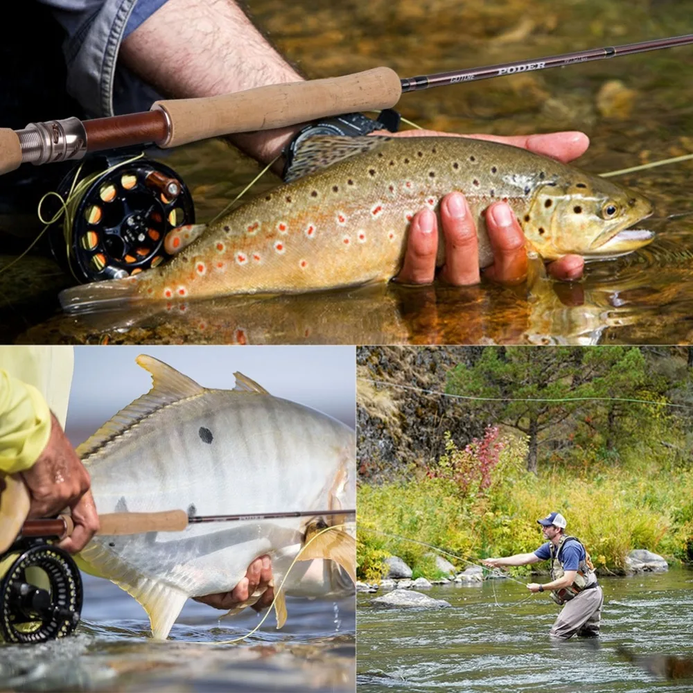 Goture PODER Fly Fishing Rod 2.7M/9FT 4 Sections 30T+36T Carbon Fly Rod with Bag Strong Case For Travel Fishing