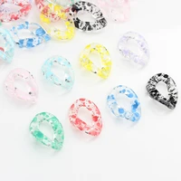 acrylic resin colourful oval circle chain connector charms 6pcslot 2028mm for diy fashion jewelry making accessories