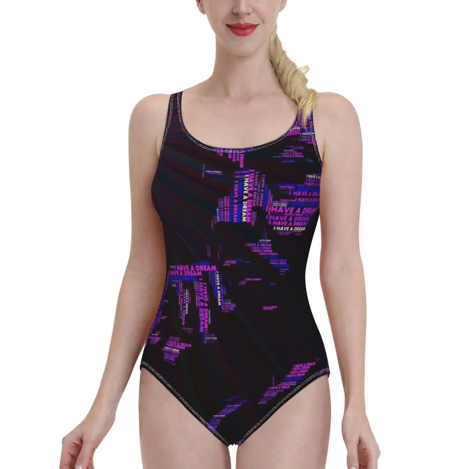 

Luther King Jr. Женский купальник, Цельный купальник с открытой спиной, пикантная пляжная одежда, летние купальные костюмы, абстрактный мужской ге...