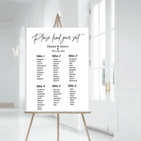 wedding seating chart decals mirror guests seating chart stickers vinyl wedding decor wedding party custom seating murals hw039