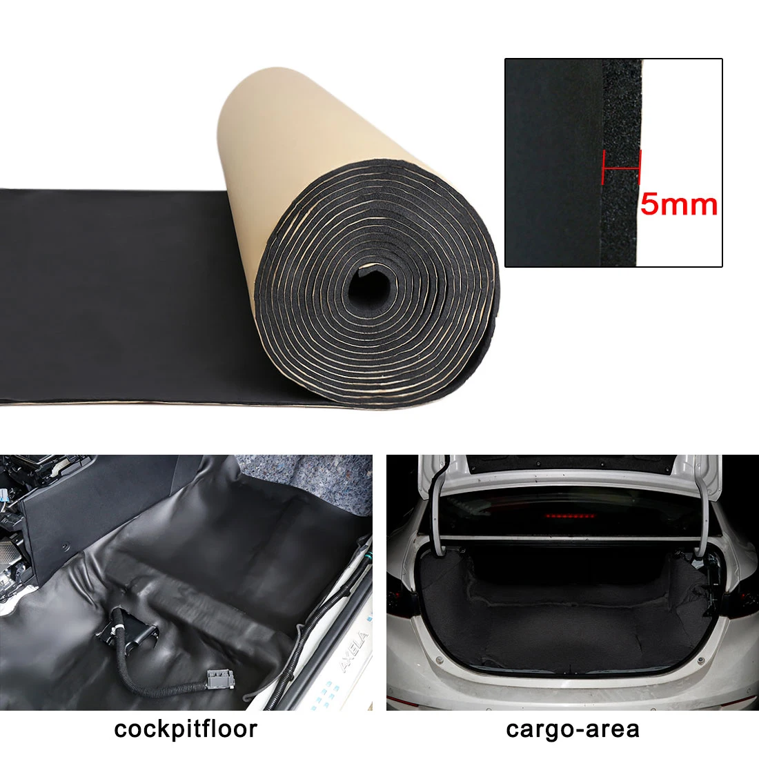 

Звукоизоляционный коврик Uxcell, 6,46 кв. футов, 3 мм, 5 мм, 8 мм, 60 см x 100 см