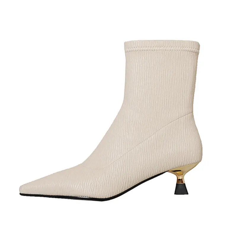 

Office Ladies Shoes Woman Pointed Toe Thin High Heels Ankle Boots For Women Autumn Winter Sexy Concise Stretch Boots