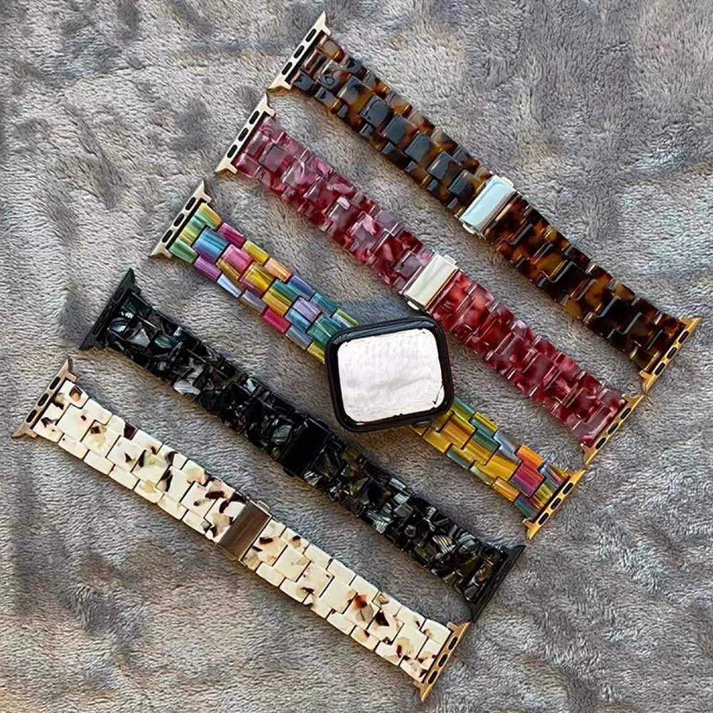 41mm 45mm Women Luxury resin strap for apple watch 7 8 band 6 se 5 4 38mm 40mm 42 44mm sport loop for iwatch Ultra 49mm bracelet