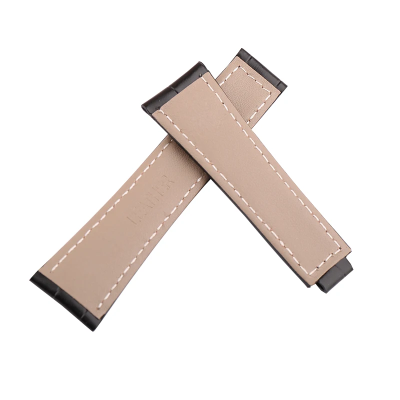 Watch accessories Leather strap suitable for Rolex red blue black Green Water Ghost series 20mm unisex folding buckle