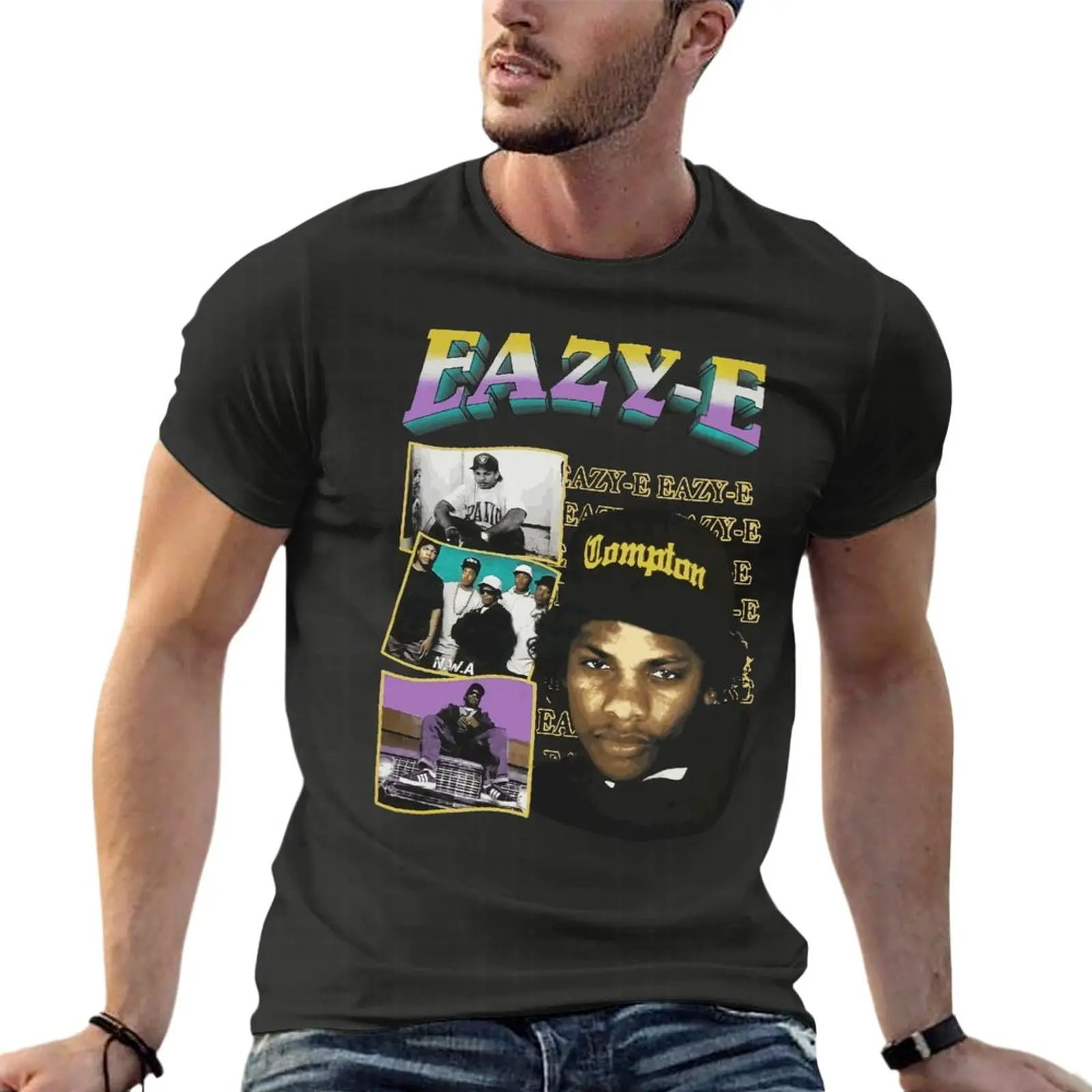 

Футболки Eazy E Compton Rap в стиле хип-хоп большого размера, брендовая мужская одежда, уличная одежда из 100% хлопка, футболки размера меньшего разме...