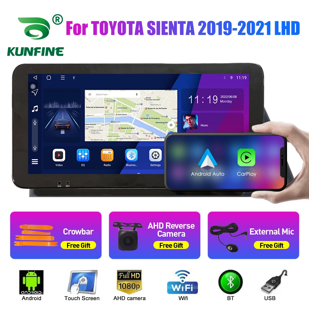 

Автомобильный радиоприемник 10,33 дюйма для TOYOTA SIENTA 2019-2021 LHD 2Din Android автомобильный стерео DVD GPS-навигатор плеер QLED экран Carplay
