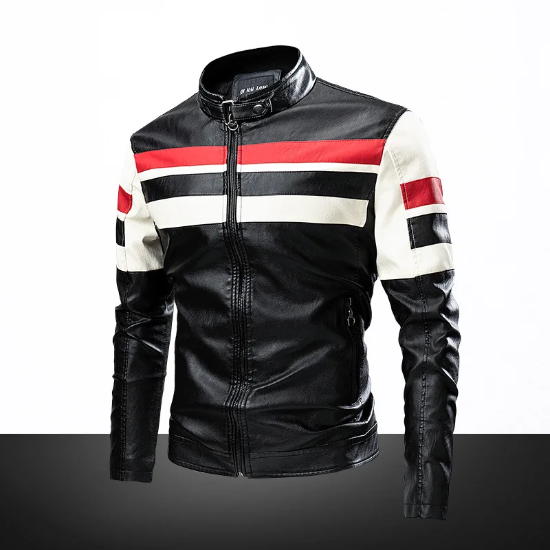 Mens Motorcycle PU Jacket Biker Leather Jackets Blouson Homme Hiver Fashion Men Moto Jacket New Autumn Casual  Leather Coats