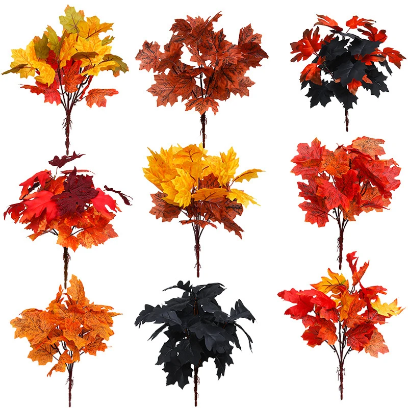

Simulated Maple Leaf Simulated Plant Flower Bundle Artificial Maple Leaf Branch Autumn Party Wedding Home Decoration