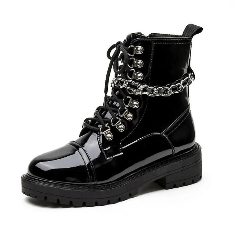 

New Women's boots winter short boots patent leather platform boots Vintage knight boots Martin boots ladies shoes designer boots