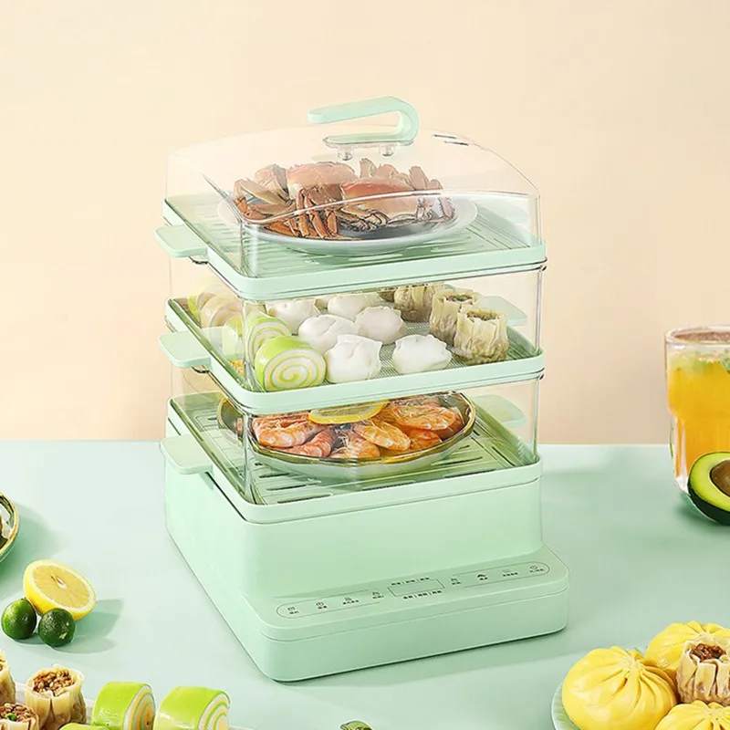 

VELOSAN 220V Electric Steamer 14L Three Layers of Large Capacity Steamer Box Steamed Bread Breakfast Machine Electric Steamer