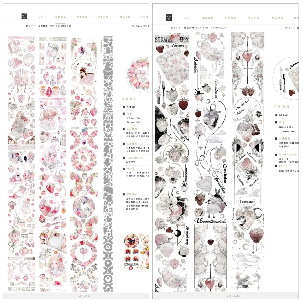 

Маскировочная лента Washi PET в виде клубники