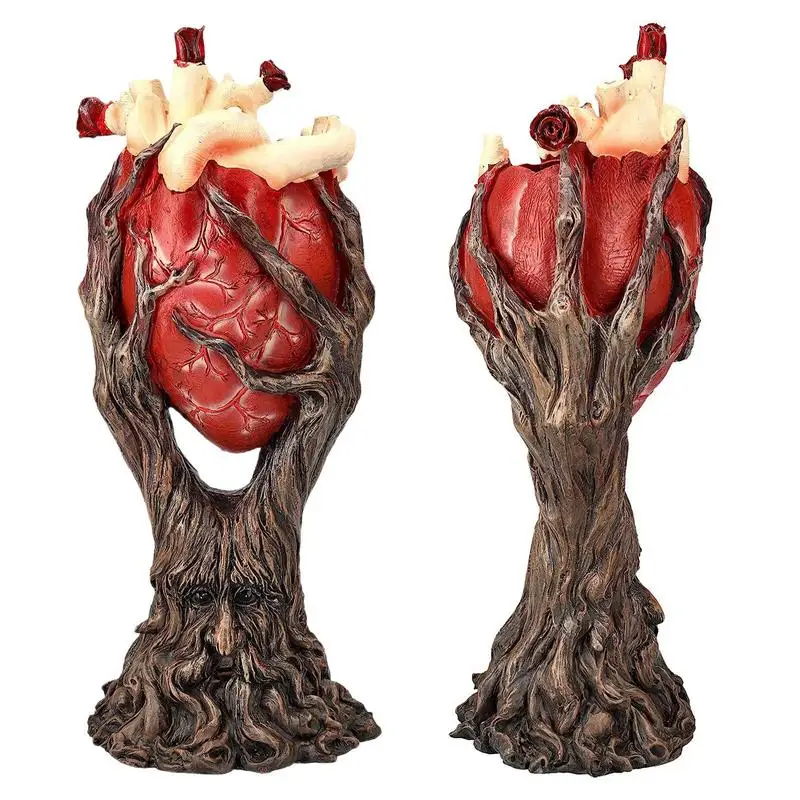 

Heart Shape Flower Vase Resin Heart Resin Desktop Ornaments Hangable Scary Decorative Home For Halloween Home Living Room Table