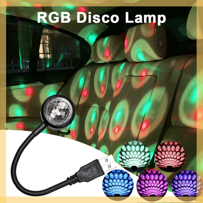 

Disco Light Sound Activited Disco Ball LED Projector Party Lights For Car Nightclub Room Decoration Birthday Gift for Kids