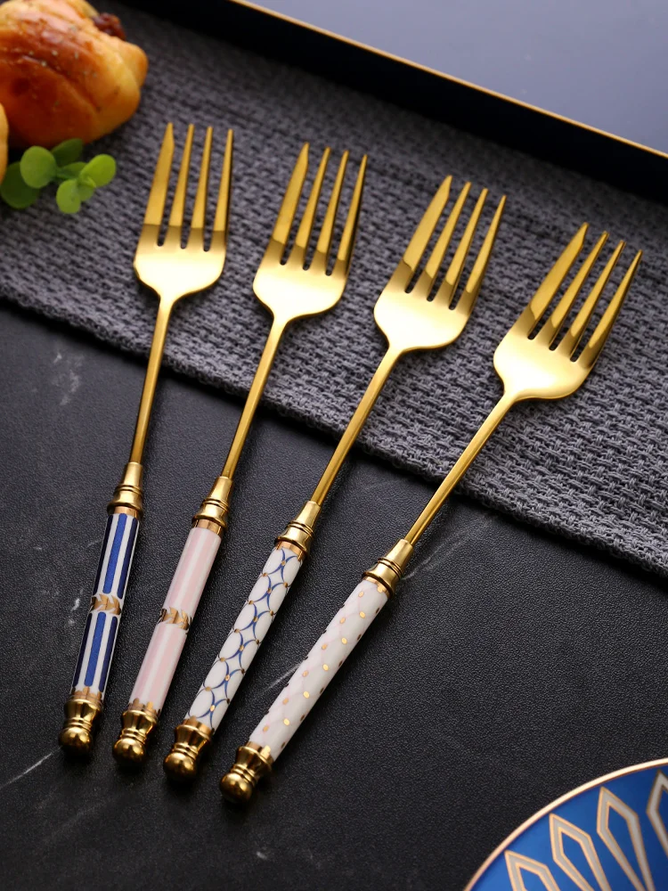 

Nordic Cutlery Set Dessert Eco Friendly Spoon Knife Stainless Steel Cutlery Set Dinner Table Vajillas Kitchen Accessories 50