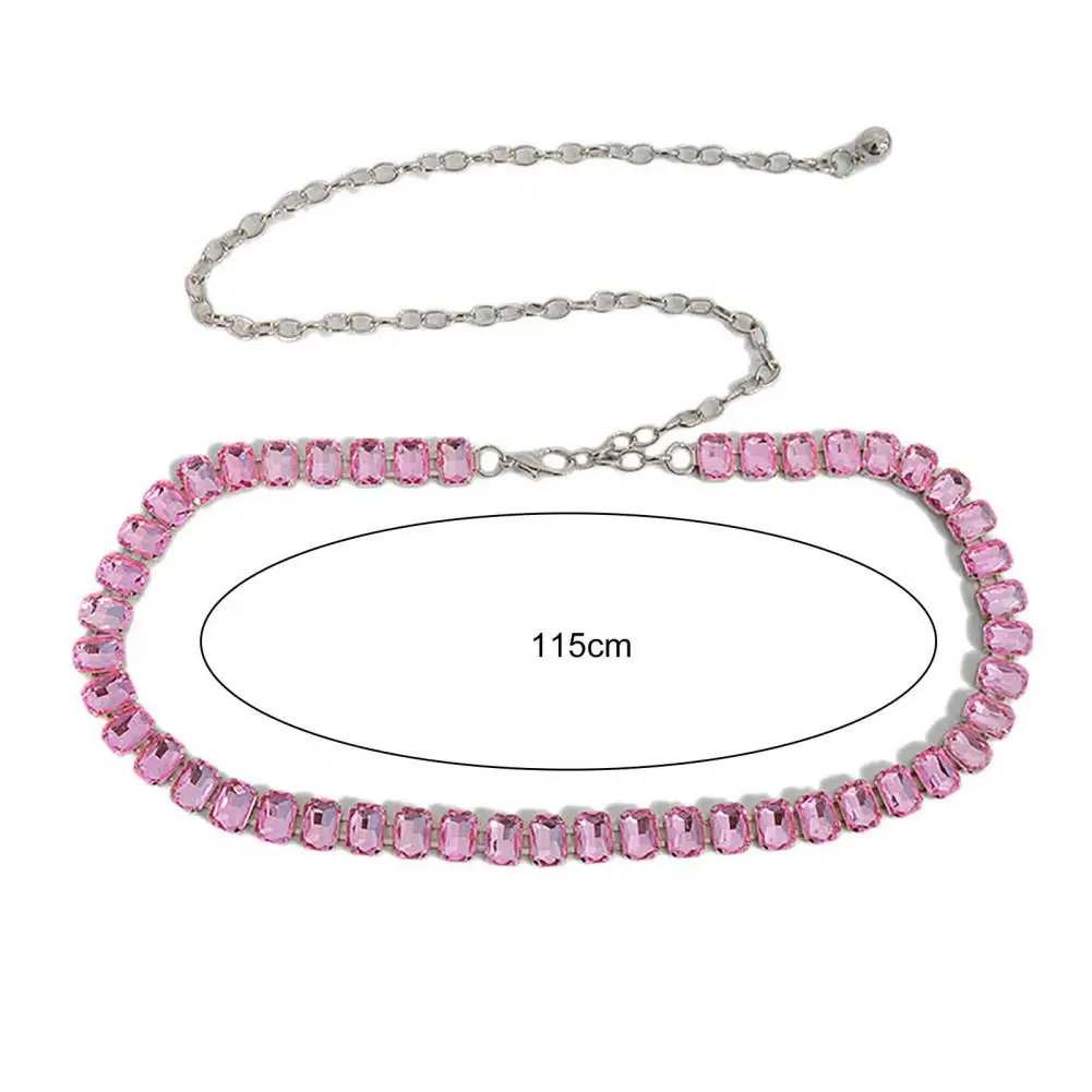 

Trendy Waist Belt Golden Plated Fashion Jewelry Wear-resistant Sparkling Faux Crystal Women Chain Belt