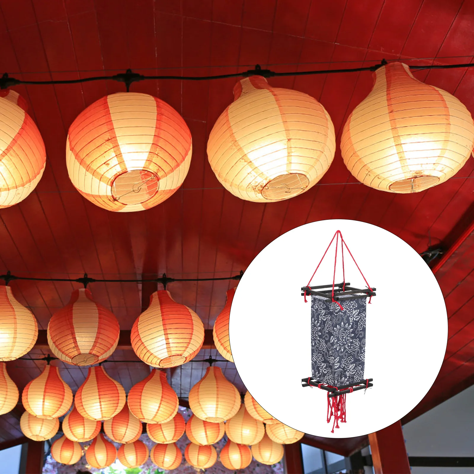 

Hanging Fabric Lantern Fabric Lamp Shade Chinese Style Decor Housewarming Gift