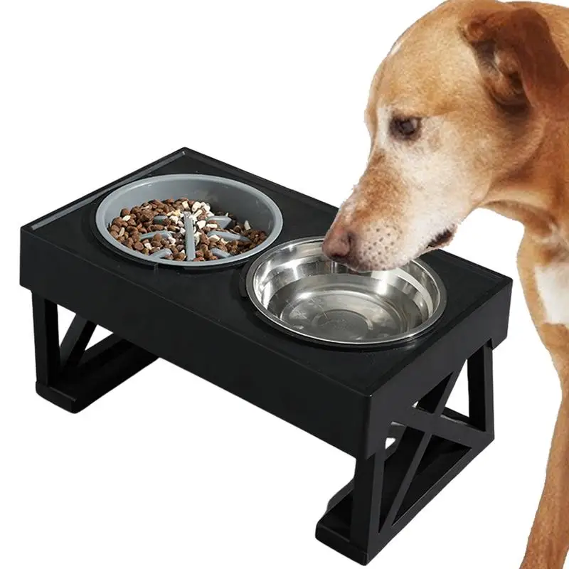 

Elevated Dog Bowls Adjustable Raised Dog Bowl Non Spill Pet Water Bowl Stainless Steel Height Pet Feeding Dish Bowl For Dogs