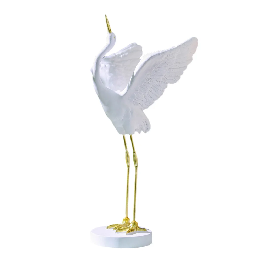 

Home Decoration Heron Garden Statues Crane Bird Statues White Crane Figurine Standing Yard Sculptures Animal Figurines