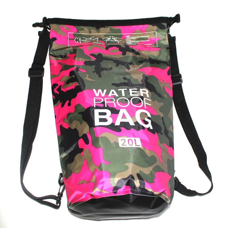 2/5/10/20/30L Diving Bag Waterproof Camouflage Swimming Bag Beach Rafting Bag Outdoor Boating Kayaking Travel Storage Dry Bag