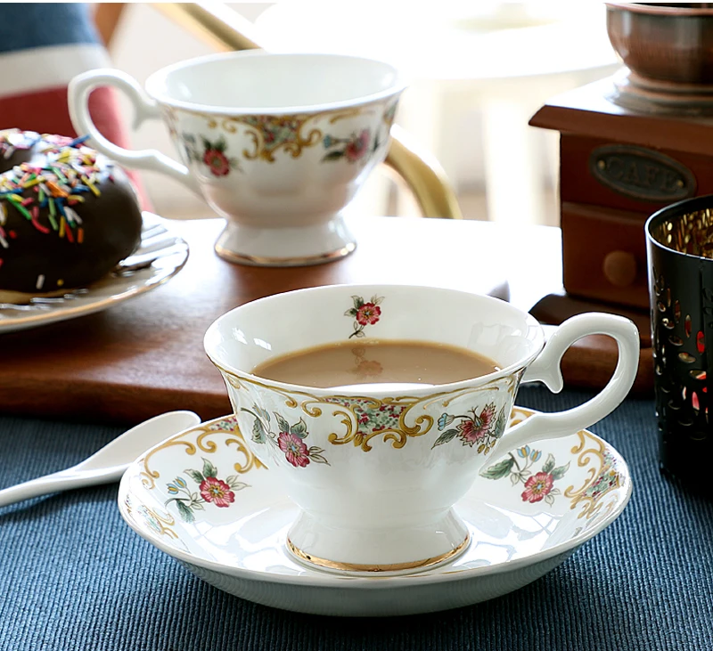 

220ML, fine bone china cappuccino cup with saucer, noble latte cup, english tasse cafe esspresso cups,