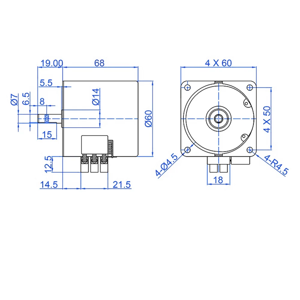 High Torque 100KG 28W AC 220V Permanent Magnet Synchronous Motor 68KTYZ CW/CCW Metal Geared Slow Speed 2.5 To 110RPM |