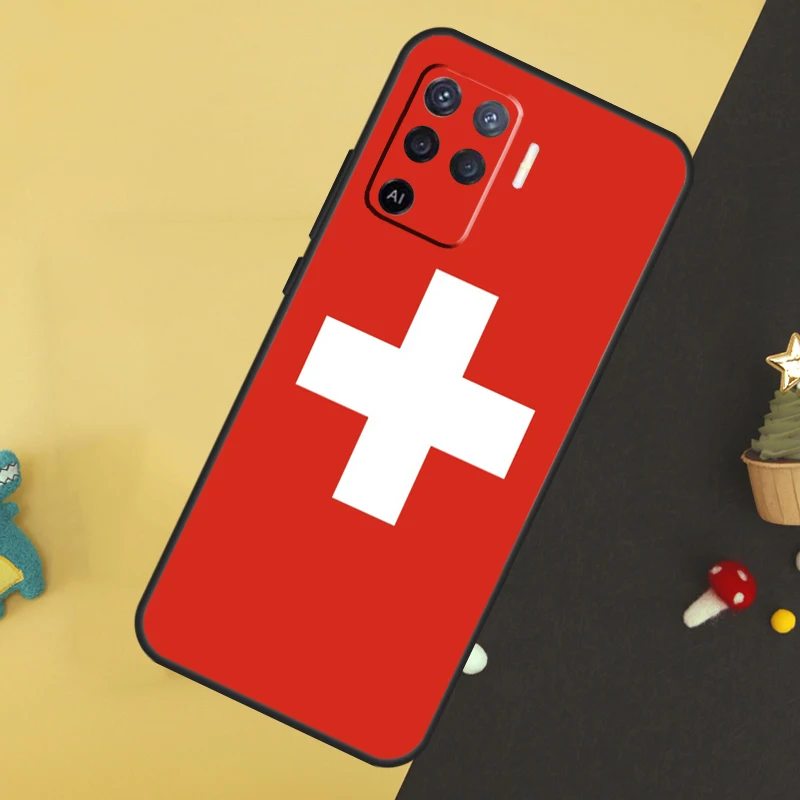 Швейцарский Флаг для OPPO A9 A5 A53 2020 A52 A72 A96 A76 A16 A54 A74 A94 A58 A78 A98 A15 A79 A17 A57 A77