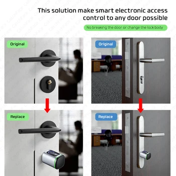 SA Euro Tuya or TTLock APP Fingerprint RFID Card Cylinder Smart Door Lock Electronic with Alexa Google Home Replacement 4